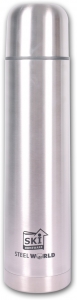 SKI Homeware Vacuum Insulated Flask 1000 ml 1000 ml Flask (Pack of 1, Silver, Steel)