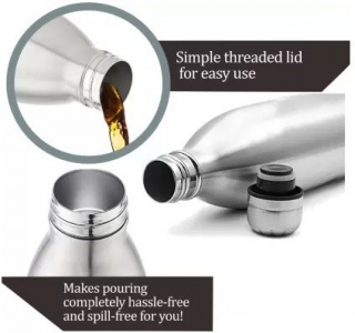 MILTON thermosteel duo-dlx Flask (1000ML, Silver, Steel)