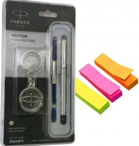 PARKER Vector Stainless Steel Pen Gift Set (Blue)